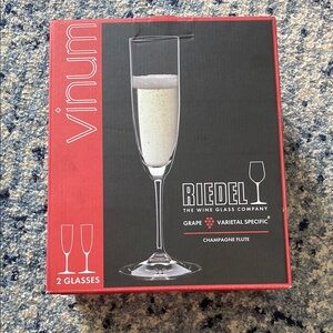 Riedel Vinum Champagne Flute Set - Red and Clear